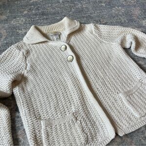 Talbots White Cotton Granny two-button Cardigan